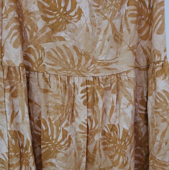 Lulus Veranda Vibes Beige Tropical Print Tiered Maxi Skirt Size XL - Picture 3 of 10